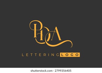 PDA Elegant Monogram Logo Design With Decorative Lettering. Elegant Monogram Logo Design with Decorative Elements and Typography