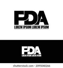 PDA letter monogram logo design vector