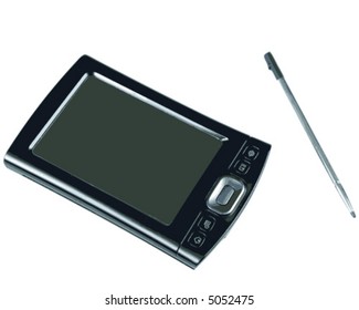 PDA and Pen on White background (vector)