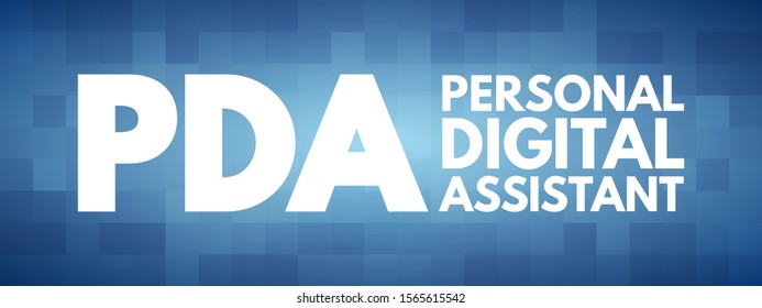 PDA Personal Digital Assistant - variety mobile device which functions as a personal information manager, acronym text concept background