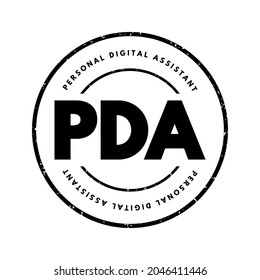 PDA - Acrónimo de Asistente Digital Personal, fondo de concepto de tecnología
