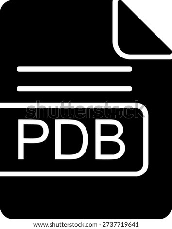 PDB File Format Glyph Vector Icon Design