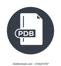 PDB File Format Icon. PDB extension filled icon.