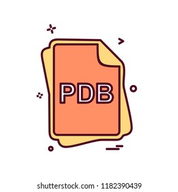 PDB file type icon design vector