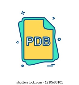 PDB file type icon design vector