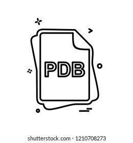 PDB file type icon design vector