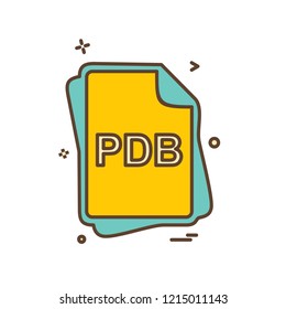 PDB file type icon design vector