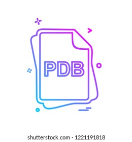PDB file type icon design vector