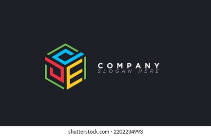 PDE Alphabet letters Initials Monogram logo 