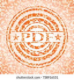 PDF abstract orange mosaic emblem