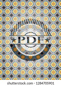 PDF arabesque style emblem. arabic decoration.