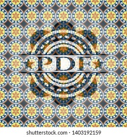 PDF arabic emblem background. Arabesque decoration.