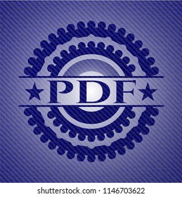 PDF badge with denim texture