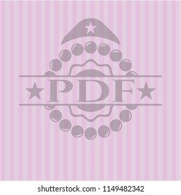 PDF badge with pink background