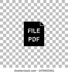 PDF. Black flat icon on a transparent background. Pictogram for your project