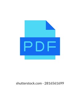 PDF blue flat icon in dual tone style symbol for portable document
