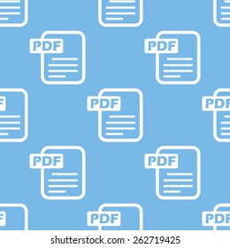Pdf blue with white seamless pattern for web design. Vector symbol