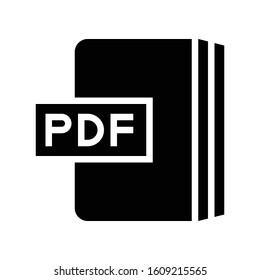 PDF book vector illustration, solid design icon