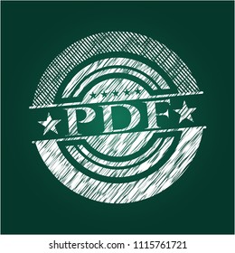 PDF chalk emblem written on a blackboard
