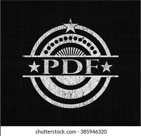 Emblema de tiza PDF escrito en una pizarra