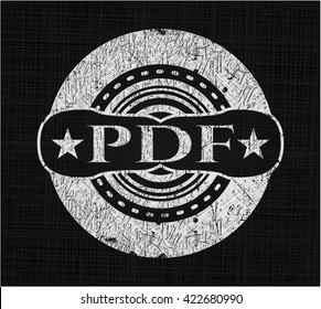 PDF chalk emblem written on a blackboard