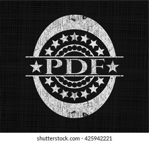 PDF-Kreide-Emblem auf einer Tafel