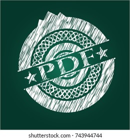 PDF chalk emblem written on a blackboard