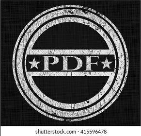 emblema de pizarra PDF en pizarra negra