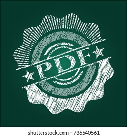 PDF chalkboard emblem on black board