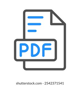 Pdf colorido contorno ícone do documento em estilo contemporâneo, adequado para site, UI e aplicativo móvel.