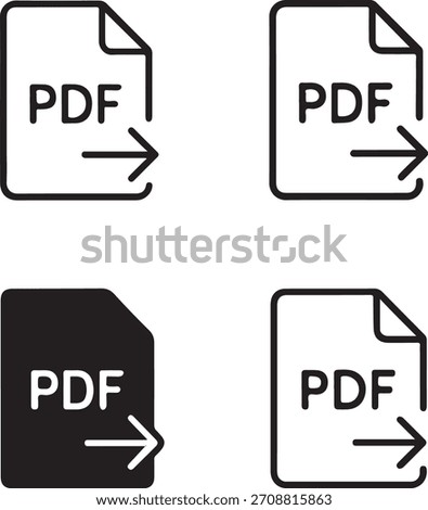 PDF converter icon, file format change tool, document conversion tracker, PDF file management, digital file converter, document change tool, isolated black vector, minimal thin stroke