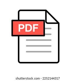 PDF data file icon. Digital Document. Vector.