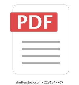 PDF digital data icon. pdf extension. Vector.