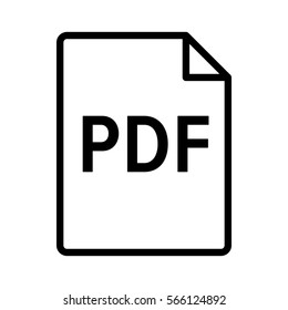 PDF digital document file format line art vector icon for apps and websites