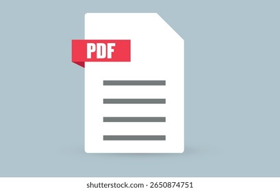 PDF document annotation icon in flat style. Icon for the application