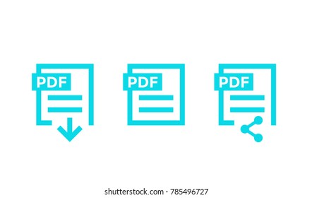 PDF document, download pdf file vector icons