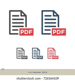 PDF Document Download Icon Logo Template Illustration Design. Vector EPS 10.