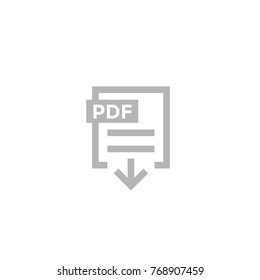 PDF document download icon on white