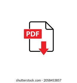 pdf document download icon. vector download page symbol