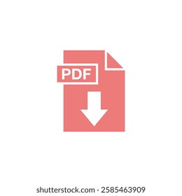 PDF Document Download Icon Vector Template