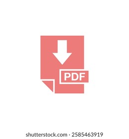 PDF Document Download Icon Vector Template