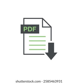 PDF Document Download Icon Vector Template