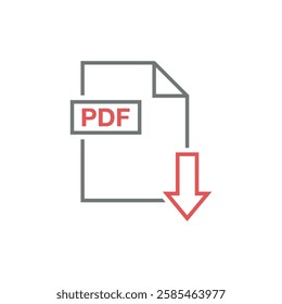 PDF Document Download Icon Vector Template