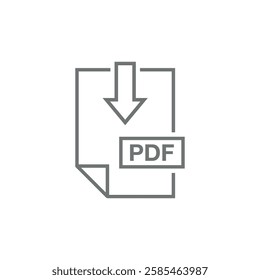 PDF Document Download Icon Vector Template