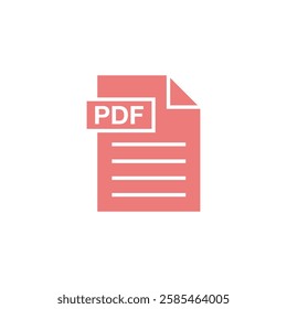 PDF Document Download Icon Vector Template