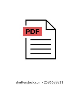 PDF Document Download Icon Vector Template