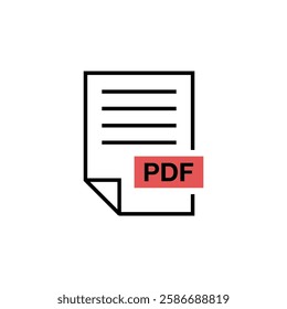 PDF Document Download Icon Vector Template