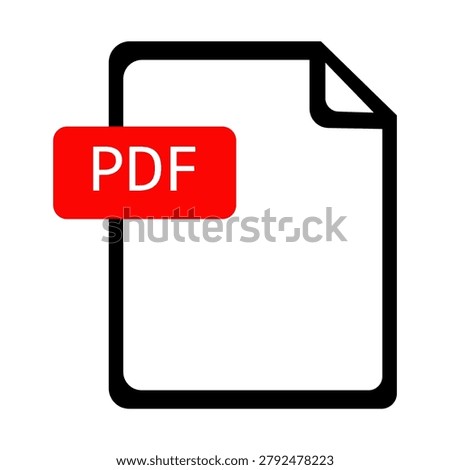 PDF Document File Format Icon Digital Download Data Vector Illustration Graphic Design