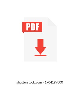 PDF Document Flat Icon. Vector Isolated Element Sign Symbol.