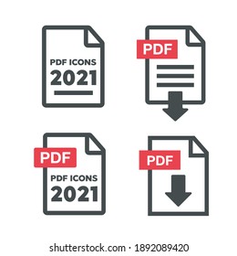 PDF Document icon set. File Icons. PDF file download icon
